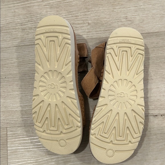 UGG Women's Goldenstar Flat Platform Lug-Sole Sandals in Chestnut 8.5 - Picture 5 of 6